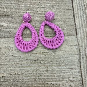 Plunder Pink Woven Teardrop Earrings